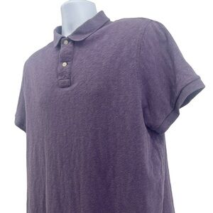 J. Crew Mens Polo Shirt Light Purple 2 Button size Large 10490